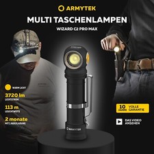 Torcia LED molto forte Armytek Wizard C2 Pro Max luce calda 3720 lm 113 m