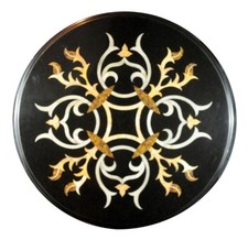 18 " Marmo Caffè Table Top Semi Precious Pietra Intarsiato Lavoro Arredo Casa