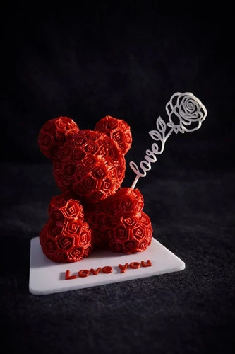 Orsetto rose rosse - rosse, san
