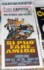 LOCANDINA CINEMA VINTAGE 70,SI PUò FARE AMIGO,FILM SPAGHETTI WESTERN BUD SPENCER