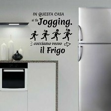 WALL STICKERS ADESIVO MURALE HOME CASA  HEART LOVE ARREDO CUCINA DIETA FRIGO