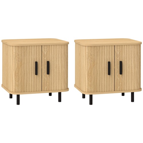 Homcom set comodini stile - 2, in