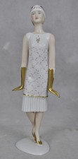 Wallendorf Statuina Ballerina Stile Charleston Art Deco Donna con Abito