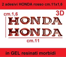 2 adesivi HONDA  GEL 11 Cm ROSSO Resinati morbidi stemma logo 3D per Moto