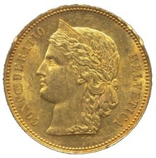 Moneta oro 20 franchi Helvetia