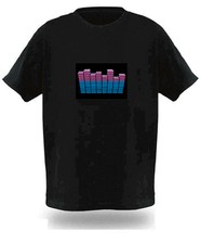 T-shirt equalizzatore grafico rave illuminazione elettronica attivata dal suono varie basi