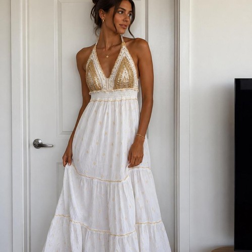 Abito donna bianco panna - bianco, e