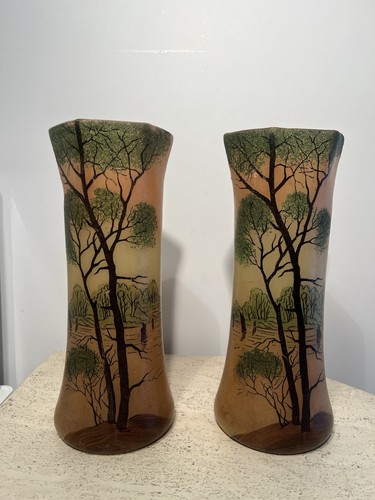 Paire vase legras décor - paire,