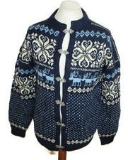 Cardigan uomo norvegese piuttosto taglia M fatto a mano lana islander SKU800