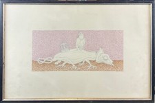 Giovanni Grasso Fravega ( Genova 1938 ) Quadro Dipinto Tecnica Mista e Cornice