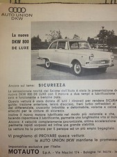 *ADVERTISING PUBBLICITA'  AUTO UNION DKW 800 DELUXE    1961 