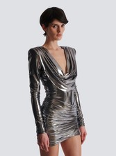 $2590 BALMAIN short metallic