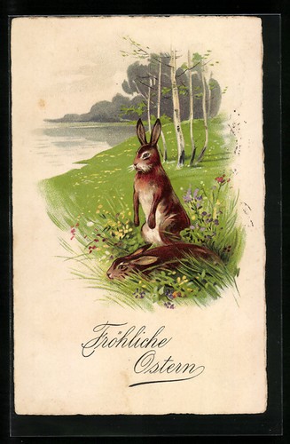 Cartolina coniglietti pasquali - cartolina,