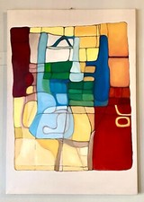 quadro olio su tela astratto “Asso Di Bastoni”