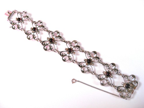 Bracciale argento con granato - argento,