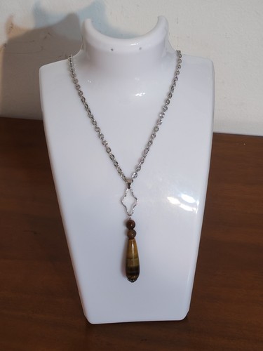 Collana acciaio con goccia - con,