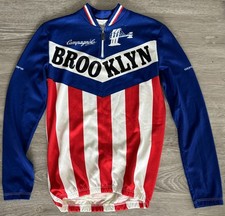 Maglia ciclismo vintage Campagnolo Brooklyn taglia Manica lunga M rossa bianca e blu