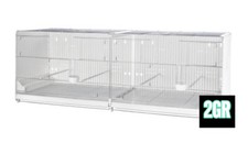 Gabbia doppia allevamento 2GR plastica italiana 120 cm (47,2 pollici / 4 piedi) - Budgie, Finch ecc
