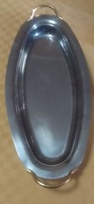 Vassoio Pesciera TSL Acciaio Inox Con Manici Dorati Cm.57X26