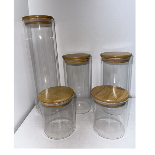 Set bidoni cucina vetro - set, 5