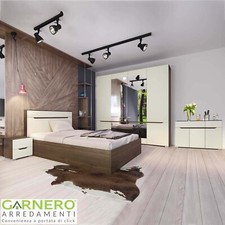 Camera da letto completa moderna design BRASILIA specchi noce champagne