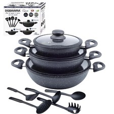 DGBAVARIA SET TEGAMI 11 PZ PENTOLE BATTERIA MESTOLI COPERCHI