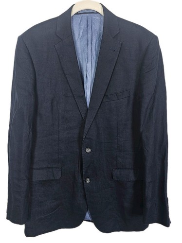 Giacca blazer muschio lino blu