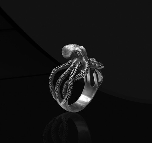 Anello polpo ossidato - polpo,