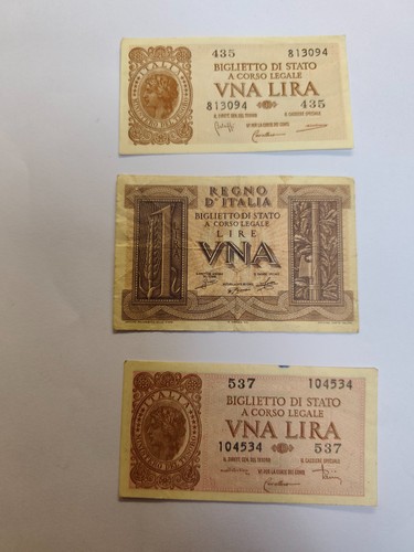 Lotto banconote lira1939 - 3,