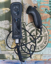 CONTROLLER WII Nintendo WiiMOTE nero con NUNCHUCK WII REMOTE no nes snes n64 gba