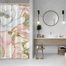 Tenda doccia con fiori - doccia,