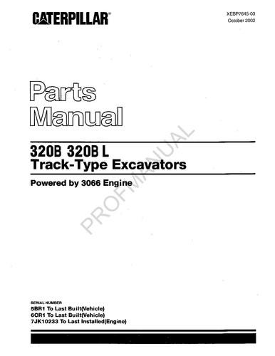 Catalogo ricambi escavatore