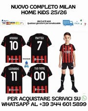 Maglia Milan 25/26| Home | Maglia Milan Kids| Rossoneri Milano| Bambino|