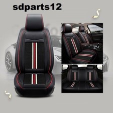Coprisedili Rosso Bianco Nero Tessuto Ecopelle 5 posti adatto a Fiat Toyota 
