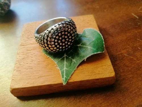 Anello acciaio puntinato - puntinato, uomo