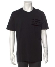 T-shirt nera grande Givenchy taglia L abbellimento bandiera metallo AUTENTICAZIONE byRealReal