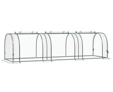 Serra a Tunnel Con Porte Avvolgibili Outsunny In Acciaio E PVC Trasparente