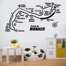 Adesivo Murale Circuito Monaco Formula Uno Pista Auto da Corsa Motore F1 Track Art