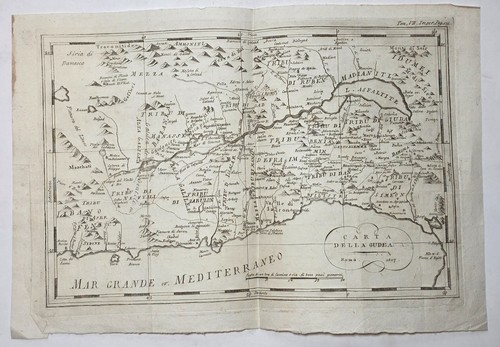 Antica mappa giudea palestina - mappa,