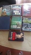 7 libri gialli copertine rigide Clive Cussler, titoli vari, vedi descrizione.