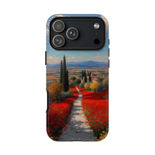 Tuscany path red poppy flower - poppy,