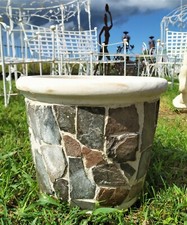 VASO IN PIETRA E CEMENTO DA ESTERNO GIARDINO TERRAZZO - cm 30 h