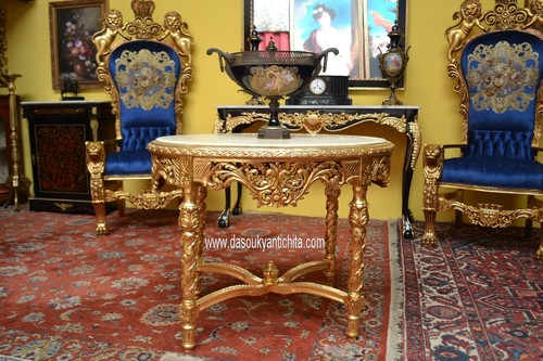 Tavolo console ovale dorato - ovale,