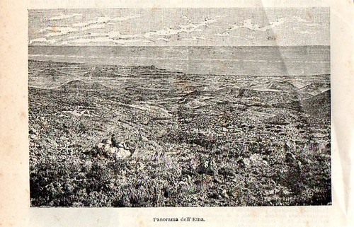 Stampa antica etna veduta - etna,