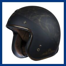 Casco Moto Vintage Custom Origine Primo Rocker Bronzo Nero Opaco Taglia XS-XL