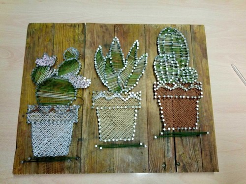 Quadro string art - art, vasi