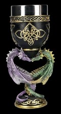 Calice Drago - Due Draghi Formano Un Cuore - Calice Gotico Fantasy - 200 Ml