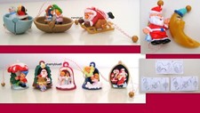*KINDER  NATALE ITA 2003- SET COMPLETO PENDOLOTTI ALBERO NATALE + MINI CARTINE