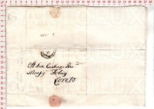 F8041 DOCUMENTO STORICO FOGLIO 2 PEZZI 1837 DA ROMA A LORETO MONSIGNOR FABRIZI