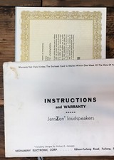 Janszen Speaker Certificato di